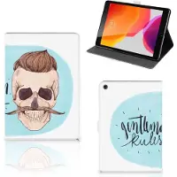 B2Ctelecom Book Case voor Tablettasje iPad 10.2 2019 | iPad 10.2 2020 | 10.2 2021 Gentleman Skull