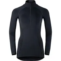 Odlo Ondershirt Odlo Womens L/S Turtle Neck 1/2 Zip Evolution Black Graphite Grey-L