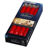 GOUDA Kroonkaarsen 240/24 doos 8 rood (per 4 stuks)