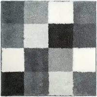Casilin Badmat Antislip Blocks - 50x60cm - Rechthoekige Douchemat - Waterabsorberend - Wasbaar en Sneldrogend - Acryl - Grijs