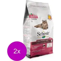 Schesir Cat Dry Sterilized & Light Ham - Kattenvoer - 2 x 1.5 kg Monoprotein