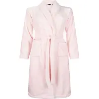 Badrock Kinderbadjas - fleece- lichtroze - sjaalkraag - maat XXL (164-176)