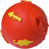 Adori Kattenspeeltje Voerbal - Kattenspeelgoed - Ø7.5 cm Rood Geel
