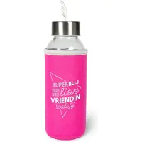Miko Vriendin Waterfles Van Glas met isolatie