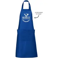 SOL's Keukenschort blauw / Bbqschort met naam / Kookschort met eigen tekst
