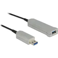DeLOCK 50m USB3.0-A + USB Micro-B/USB3.0-A, 50 meter, USB A, USB A/Micro-USB B, USB 3.2 Gen 1 (3.1 Gen 1), Mannelijk/vrouwelijk, Zwart, Zilver