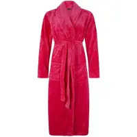 Badrock roze badjas XL/XXL - fleece badjas dames - sjaalkraag