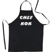 Kariban Mijncadeautje Schort CHEF KOK - Mooie - grappige - leuke Keukenschort - Zwart