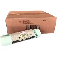 Dumil Biozakken 60 liter groen 60x80 cm composteerbaar - Doos 12 rol à 5 zakken