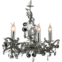 Linea Verdace Hanglamp Mila 5 Ø54cm - geborsteld zilver - 5x60w E14