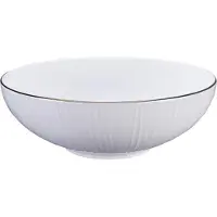 Tokyo Design Studio - Nippon White - Goude Rand Kom 19x5.5cm 780ml Lijnen Wit goud