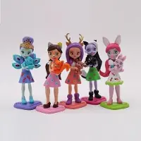 Comansi Speelset Enchantimals speelfiguren - Danessa Deer - Patter Peacock -Bree Bunny - 10cm