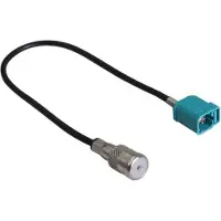 M-Use Fakra Z (v) - ISO (v) auto antenne adapter kabel - RG174 - 50 Ohm / zwart - 0,15 meter