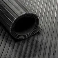 Ivol Rubber loper / rubbermat op rol streep 6mm - Breedte 100 cm - per strekkende meter