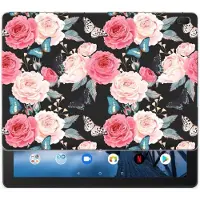 B2Ctelecom Lenovo Tab E10 Siliconen Hoesje Butterfly Roses