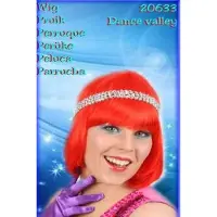 Partyxplosion Pruik Trendy Valley kort Rood
