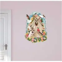 VAN IKKE Muursticker Hertje met bloemen