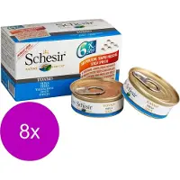 Schesir Kat Mp Blik Gekookt 6x50 g - Kattenvoer - 8 x Tonijn&Naturel
