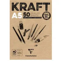 Clairefontaine Kraftpapier A5 Blok - Bruin - Bevat 50 vellen van 120 gr