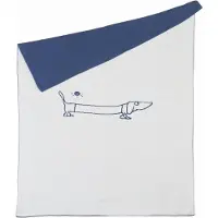 Pericles wiegdeken hond 100 x 80 cm blauw/wit