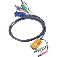Aten 2L-5305P KVM Kabel VGA, PS/2 en Audio, zwart, 5 m