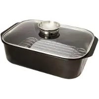 Baumalu rechthoekige braadpan in gegoten aluminium 33x21cm + deksel - - 382932