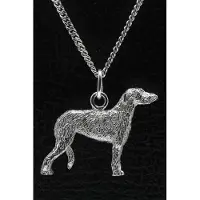 MOOYE ® - Collectie Zilveren Deerhound ketting hanger - groot