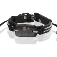 Montebello Montebello, zwarte lederen armband, Maagd