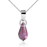 Montebello Ketting Prunus Lilac - 925 Zilver - Swarovski - 7x20mm - 42cm