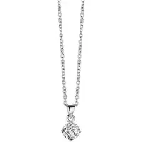 New Bling 9NB-0252 Zilveren Ketting met ronde hanger lengte 45 cm