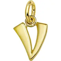 The Jewelry Collection Hanger Letter V - Geelgoud (14 Krt.)