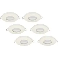 Groenovatie Inbouwspot, Rond, Waterdicht IP44, Mat Wit, 6-Pack
