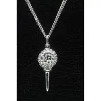 MOOYE ® - Collectie Zilveren Golfbal op tee ketting hanger