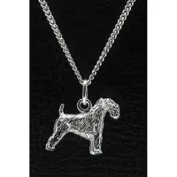 MOOYE ® - Collectie Zilveren Irish soft-coated wheaten terrier ketting hanger - groot