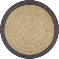 vidaXL Vloerkleed handgemaakt met donkergrijze rand 120 cm jute