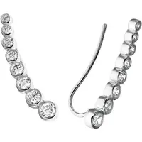 Huiscollectie zilver Zilver Gerhodineerde Oorschuiven zirkonia 1320838