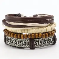 Montebello Armbanden Adlan - Unisex - Leer - Kralen - ? 20-23 cm