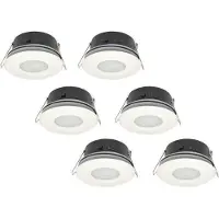 Groenovatie Inbouwspot, Rond, Waterdicht IP44, Mat Wit, 6-Pack