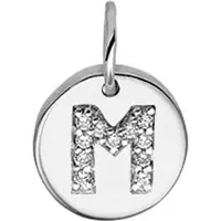 Trendjuwelier huiscollectie Bedel Letter M Zirkonia Zilver