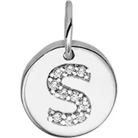 Trendjuwelier huiscollectie Bedel Letter S Zirkonia Zilver