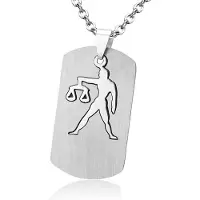 Montebello Ketting Weegschaal - Unisex - 316L Staal - Horoscoop - Dogtag - 50 x 22 mm - 50 cm
