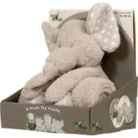 Bo Jungle - Dekentjes met knuffel - Badstof - Fleece - XL 75 x 100 cm - Wiegdeken - Pluche diertjes - Doodoo - Kraamcadeau - Push toy with banket Zimbé de Olifant
