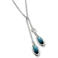Orphelia Hanger + Ketting Ketting Cat Eye Blauw ZH-4425
