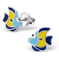 Montebello Princess by Montebello Oorbellen Lipvis Blue - Meisjes - Zilver - Epoxy - Vis - 7 x 6 mm