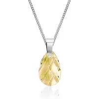 Montebello Ketting Pifte - Dames - 925 Zilver - SWAROVSKI ELEMENTS - Druppel - 20 mm - 45 cm