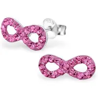 Montebello Oorbellen Burcu Pink - 925 Zilver E-Coating - Infinity - 11x5mm