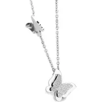 Montebello Ketting Butterfly KZ - Dames - Staal - Vlinder - 46.5 cm