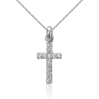 Montebello Ketting Kruis - Dames - Zilver - Gerhodineerd - Zirkonia - 20 x 9 mm - 45 cm
