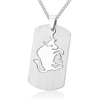 Montebello Ketting Stier - Unisex - 316L Staal - Horoscoop - Dogtag - 50 x 22 mm - 50 cm