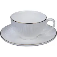 Tokyo Design Studio - Nippon White Gold Rim Round Cup Lines 180ml (Let op! Zonder Schotel)